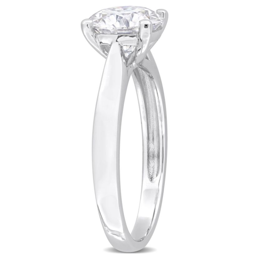 Lab Created Created Moissanite Solitaire Ring in Sterling Silver