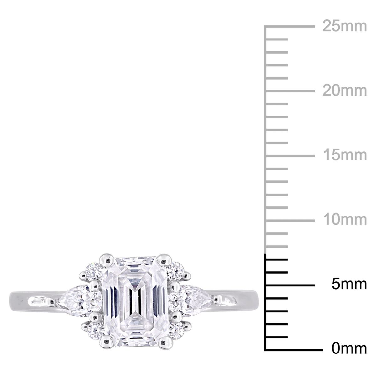 Lab Created Created Moissanite Engagement Ring in Sterling Silver