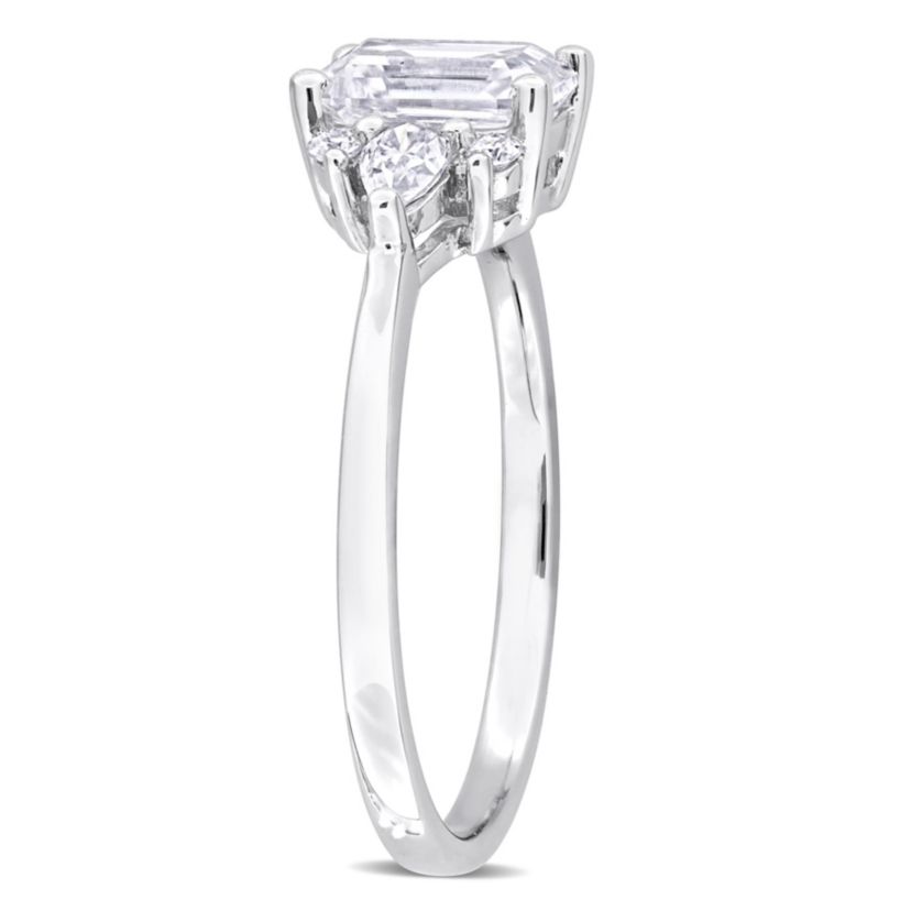 Lab Created Created Moissanite Engagement Ring in Sterling Silver