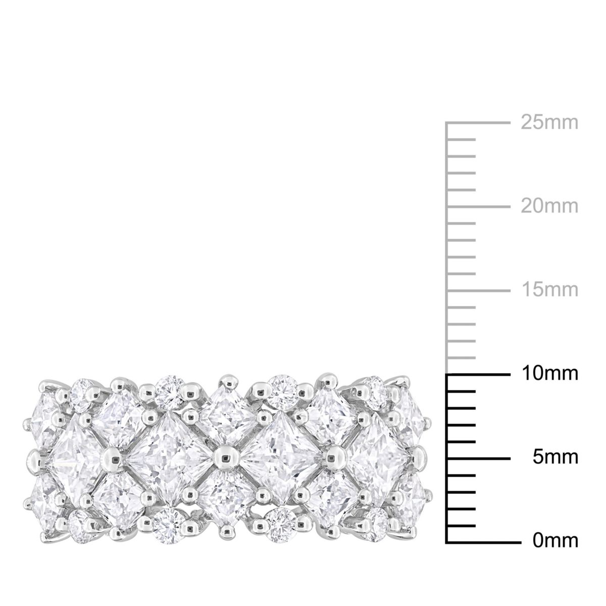 Lab Created Created Moissanite Cluster Ring in Sterling Silver