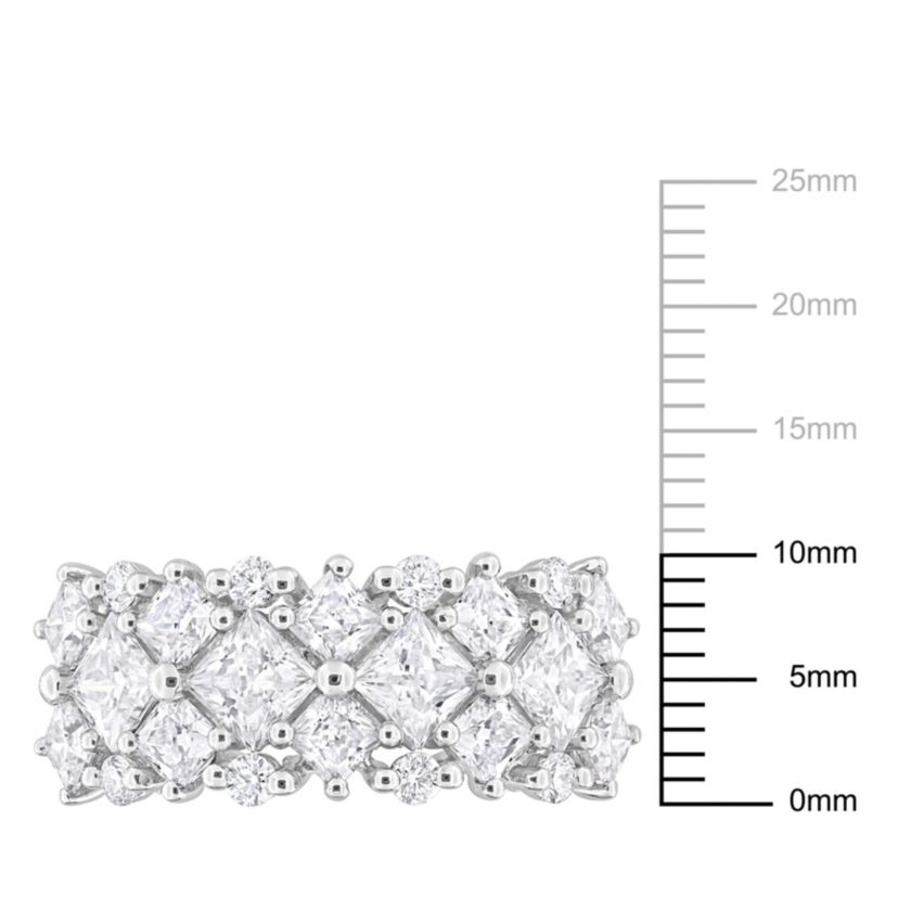 Lab Created Created Moissanite Cluster Ring in Sterling Silver