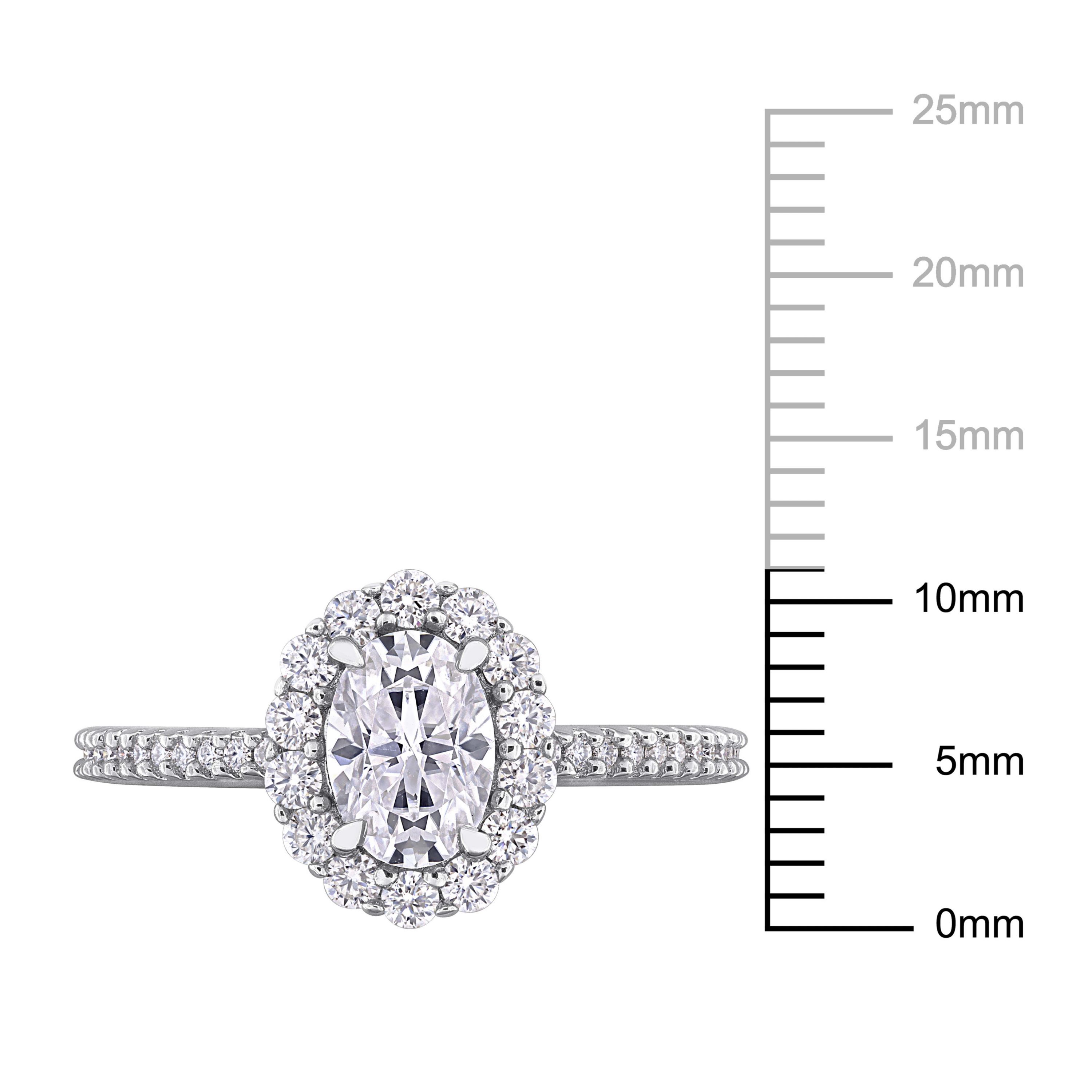 Lab Created Created Moissanite Engagement Ring in Sterling Silver
