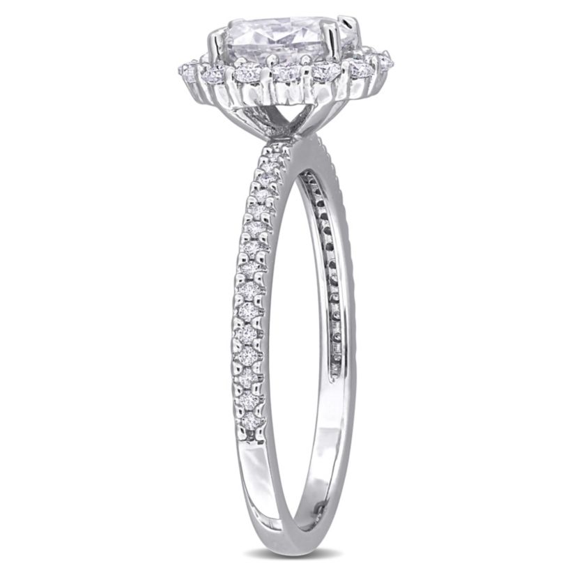 Lab Created Created Moissanite Engagement Ring in Sterling Silver
