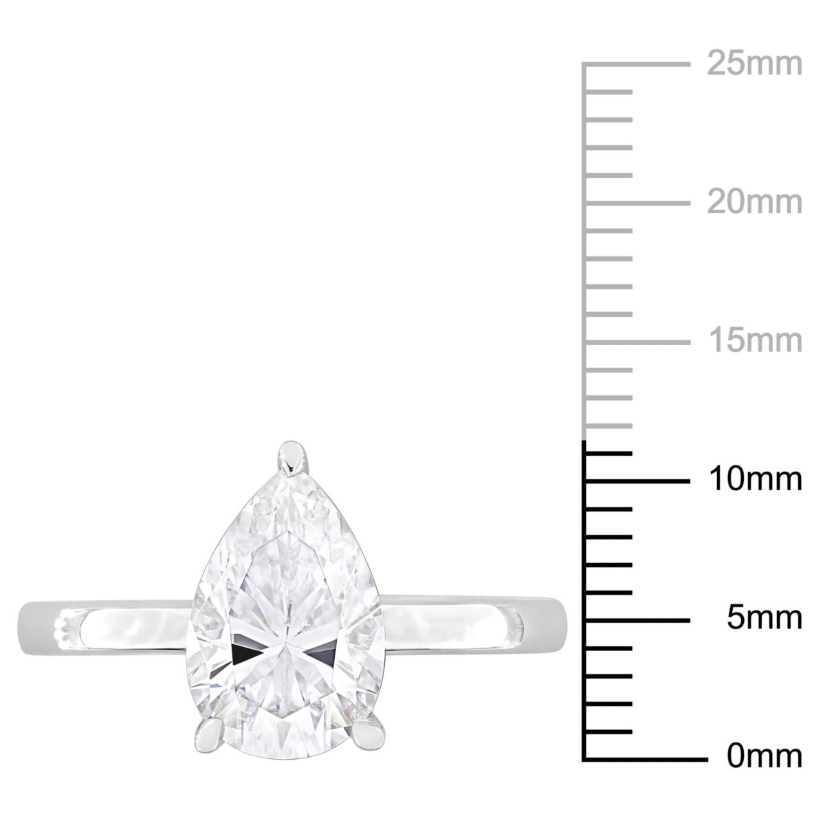 Lab Created Created Moissanite Solitaire Ring in Sterling Silver