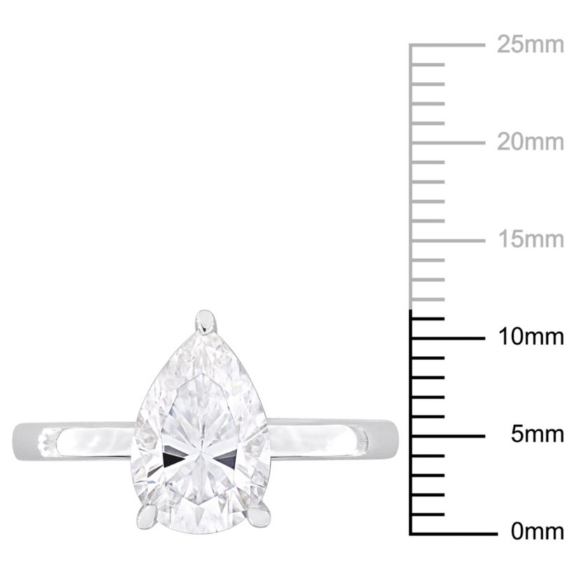 Lab Created Created Moissanite Solitaire Ring in Sterling Silver