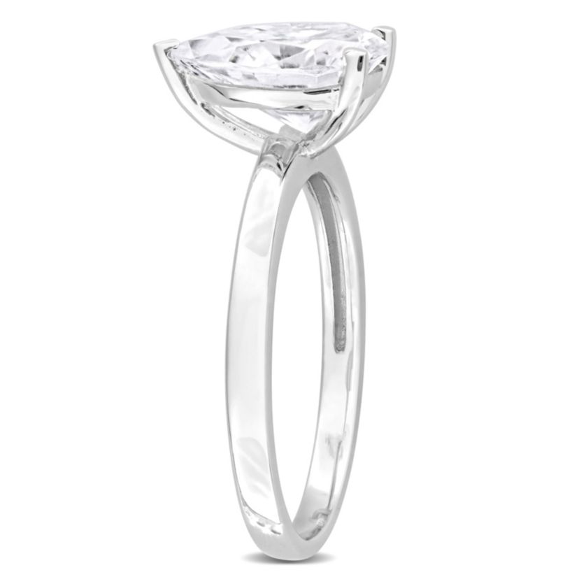 Lab Created Created Moissanite Solitaire Ring in Sterling Silver
