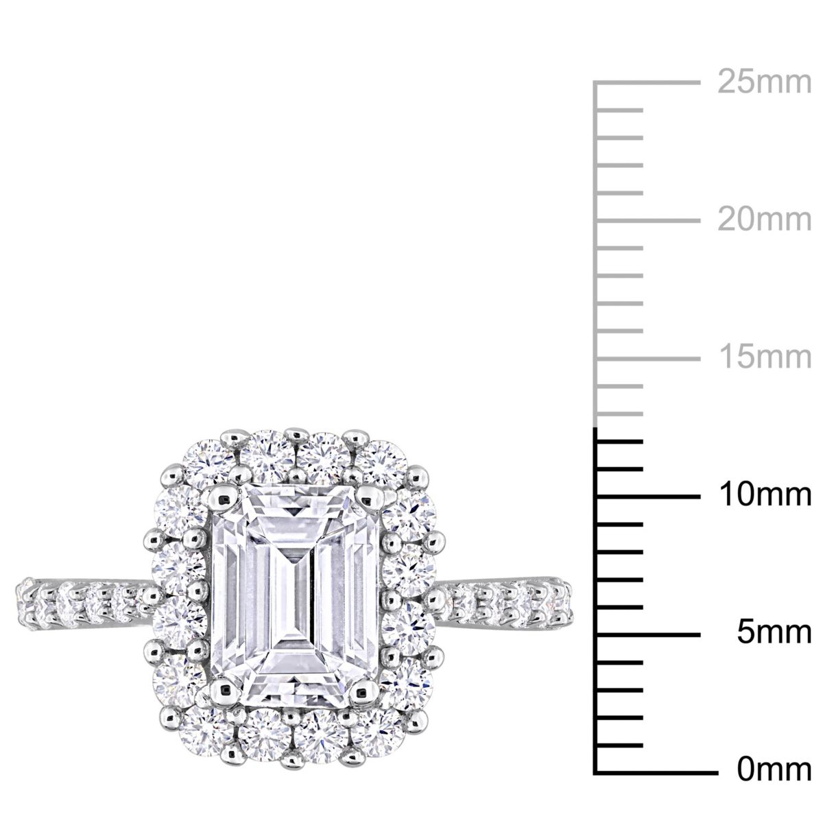 Lab Created Created Moissanite Engagement Ring in Sterling Silver