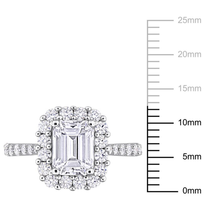 Lab Created Created Moissanite Engagement Ring in Sterling Silver