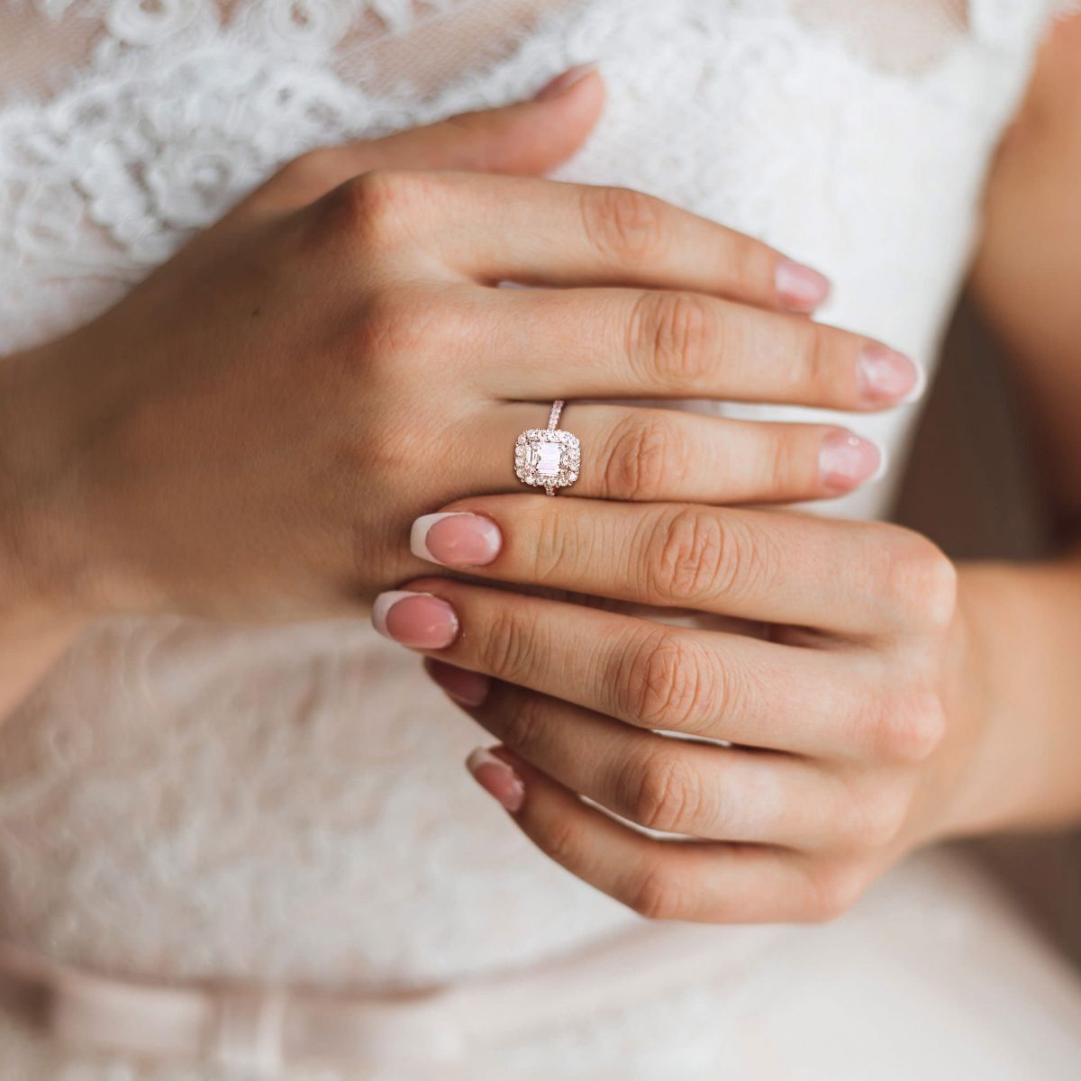 Lab Created Created Moissanite Engagement Ring in Sterling Silver