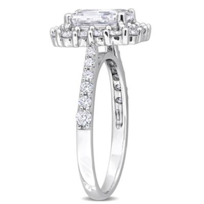 Lab Created Moissanite Engagement Ring Sterling Silver