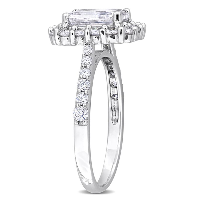 Lab Created Created Moissanite Engagement Ring in Sterling Silver