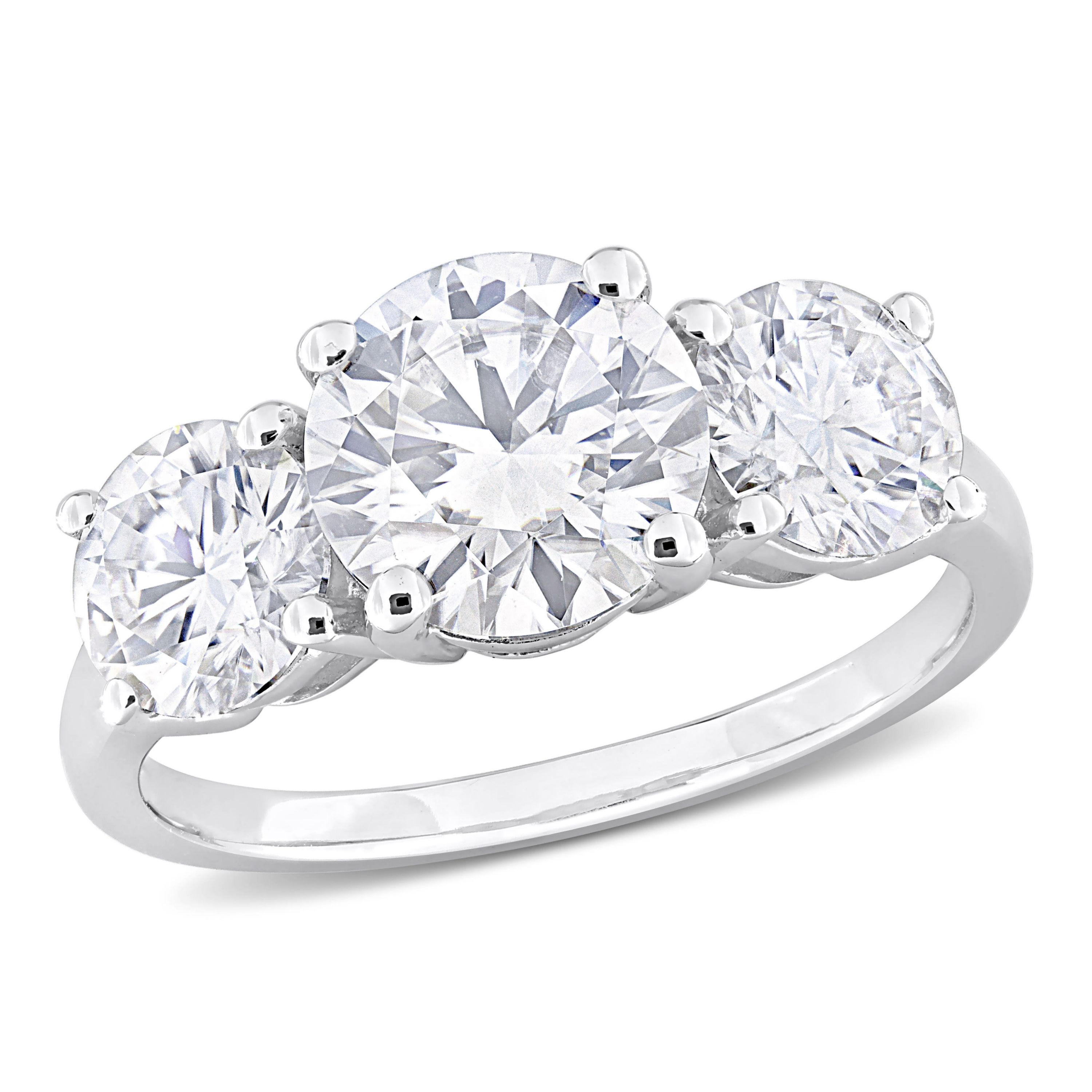 Lab Created Created Moissanite Engagement Ring in Sterling Silver