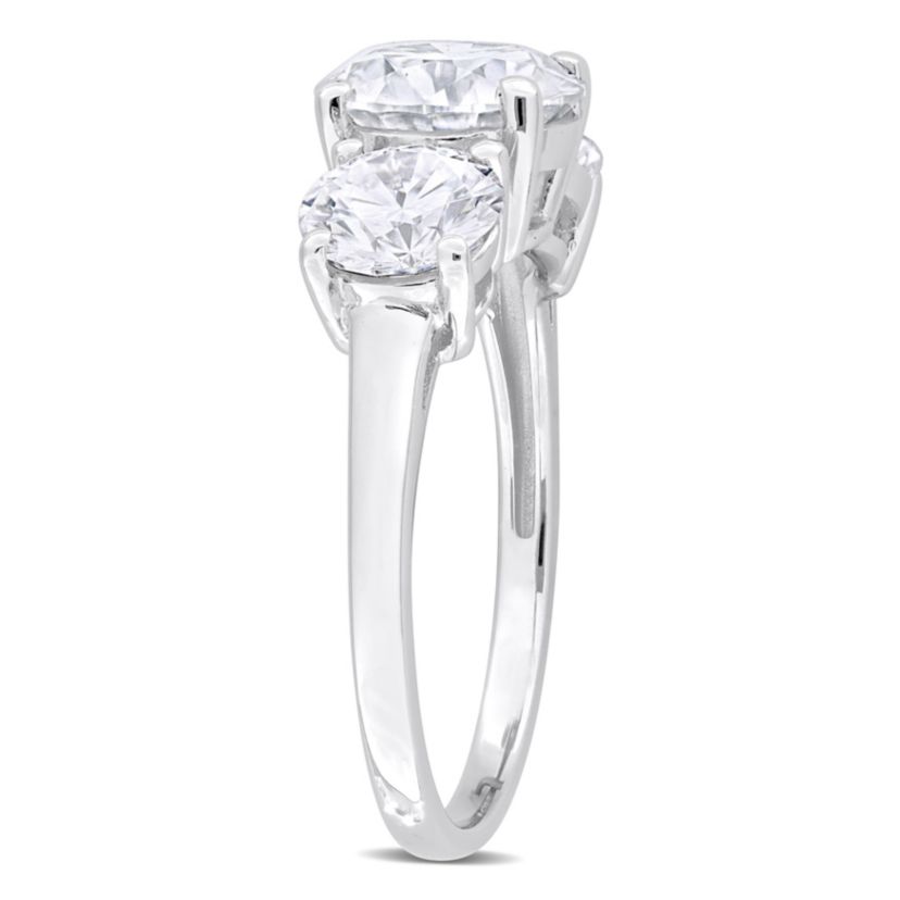 Lab Created Created Moissanite Engagement Ring in Sterling Silver