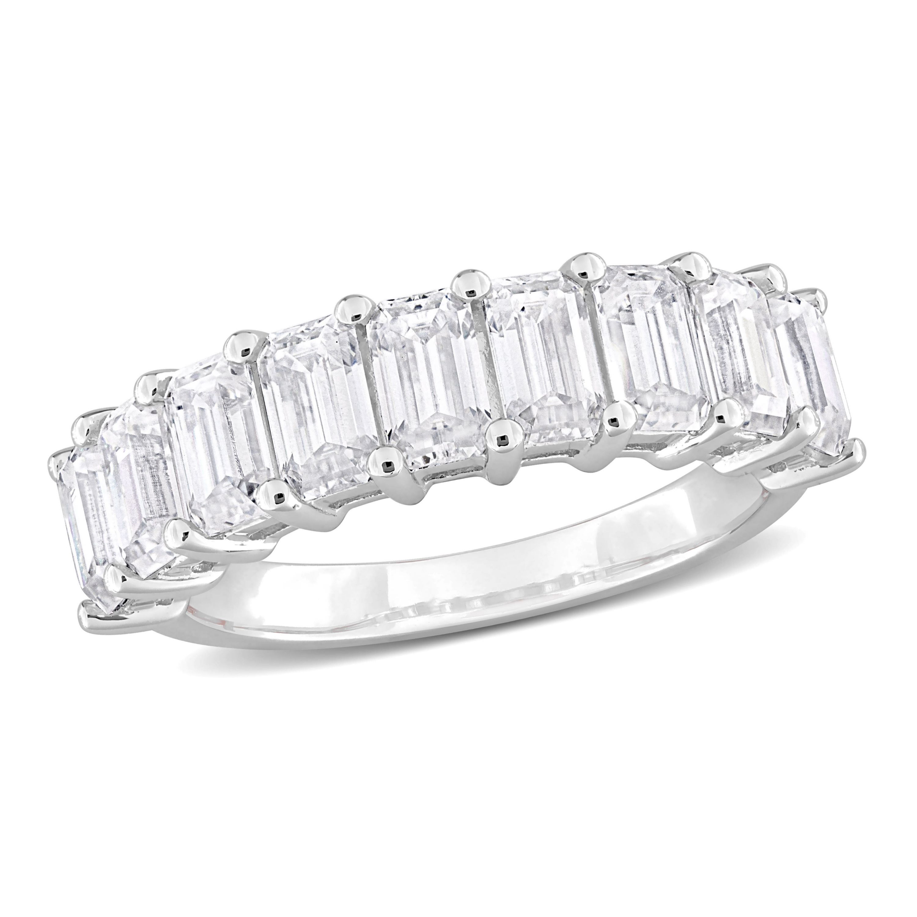 Lab Created Created Moissanite Anniversary Ring in Sterling Silver