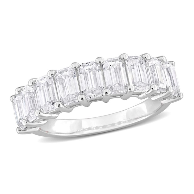 Lab Created Created Moissanite Anniversary Ring in Sterling Silver