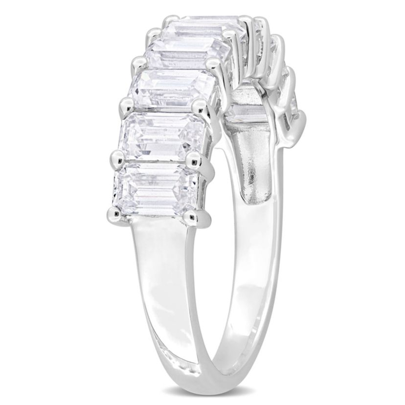 Lab Created Created Moissanite Anniversary Ring in Sterling Silver