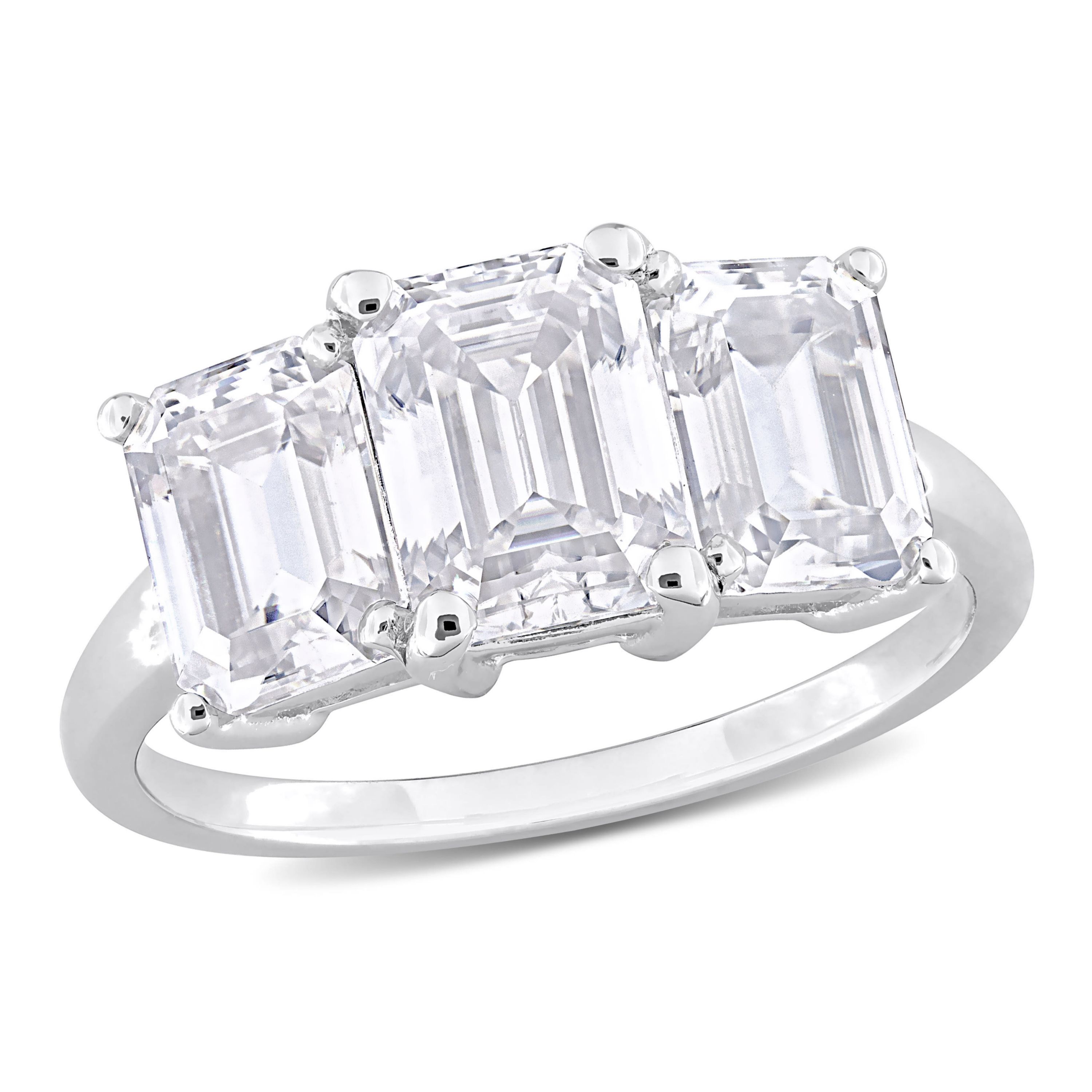 Lab Created Created Moissanite Engagement Ring in Sterling Silver