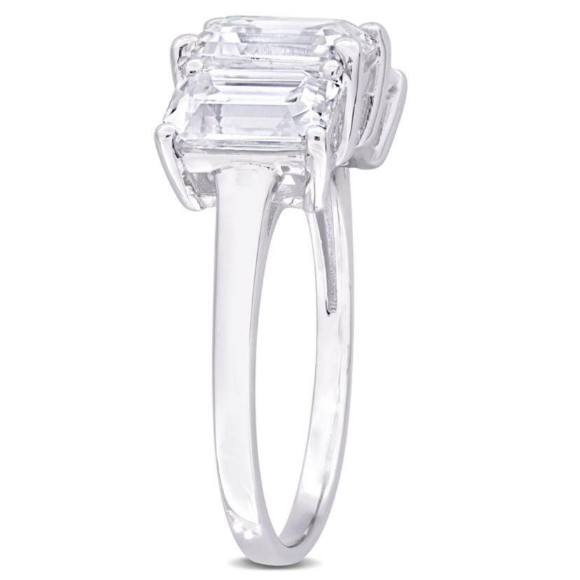 Lab Created Created Moissanite Engagement Ring in Sterling Silver