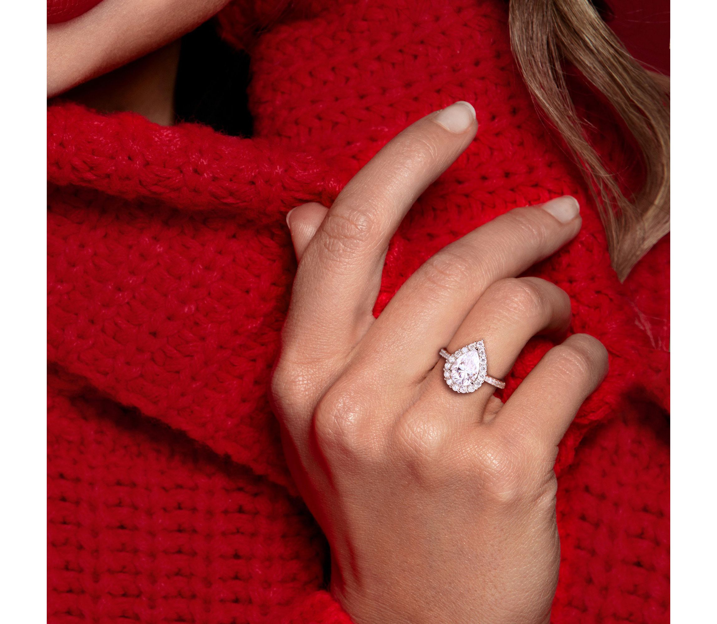 Lab Created Created Moissanite Halo Ring in Sterling Silver
