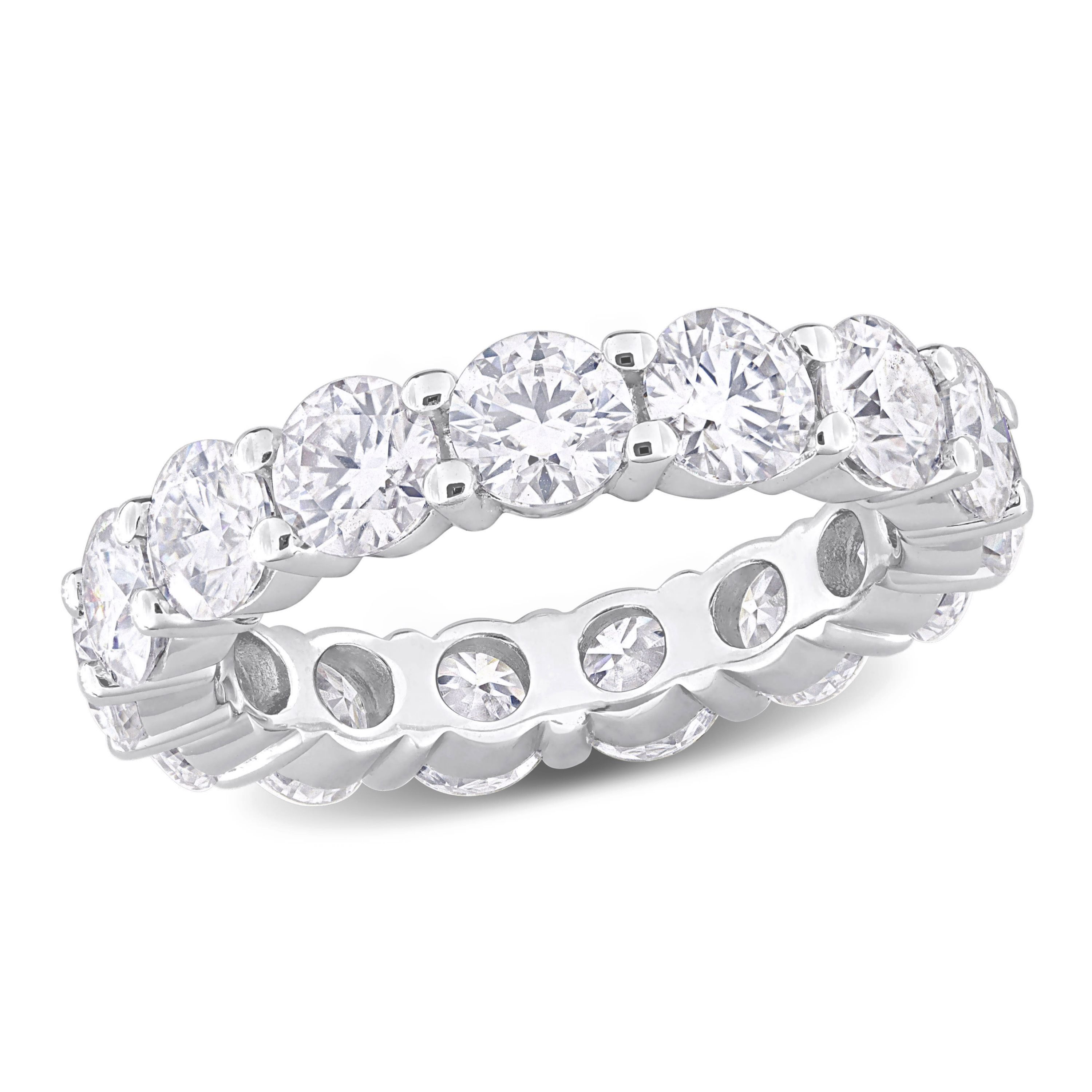 Lab Created Created Moissanite Eternity Ring in Sterling Silver