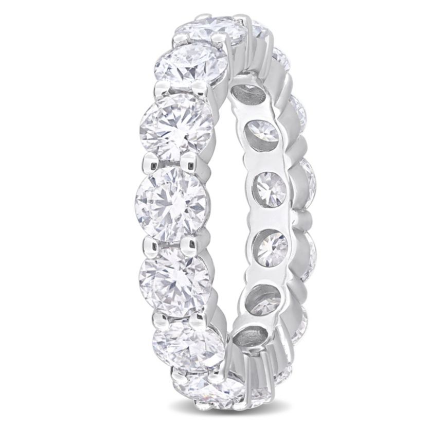 Lab Created Created Moissanite Eternity Ring in Sterling Silver
