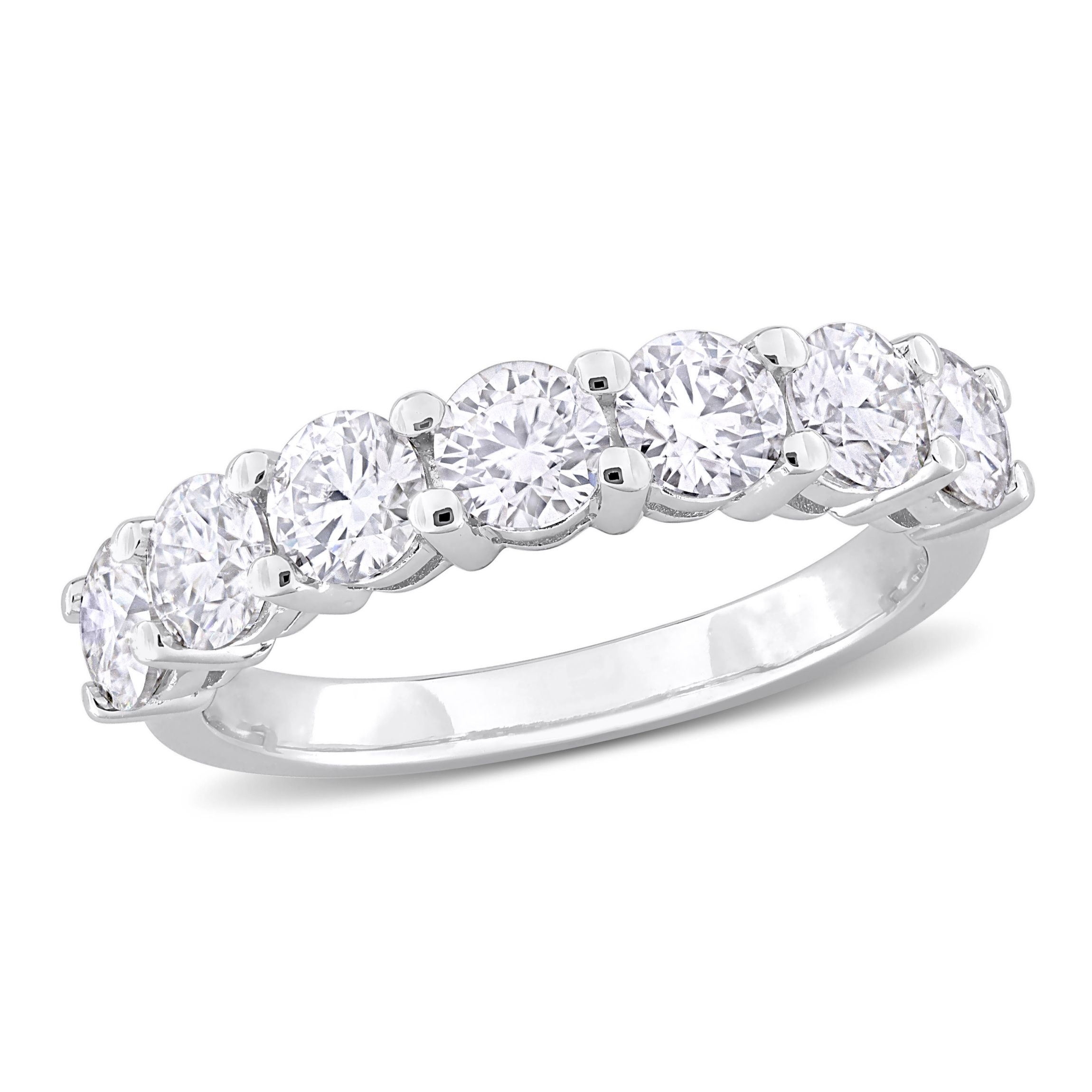 Lab Created Created Moissanite Anniversary Ring in Sterling Silver