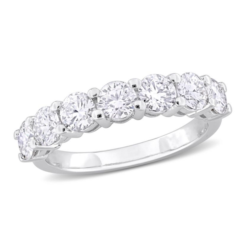 Lab Created Created Moissanite Anniversary Ring in Sterling Silver