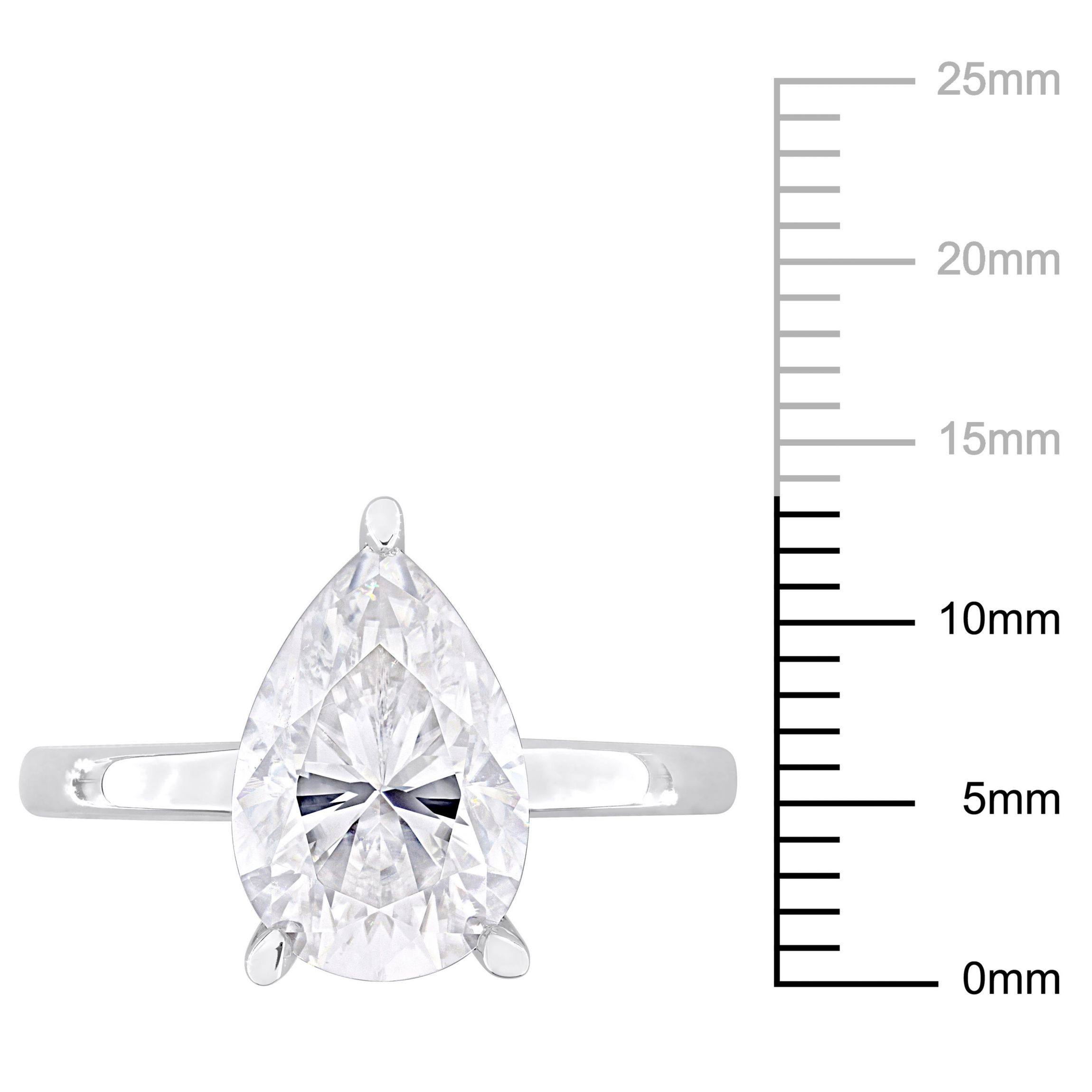 Lab Created Created Moissanite Solitaire Ring in Sterling Silver