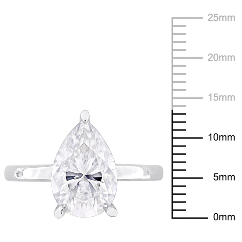 Lab Created Created Moissanite Solitaire Ring in Sterling Silver