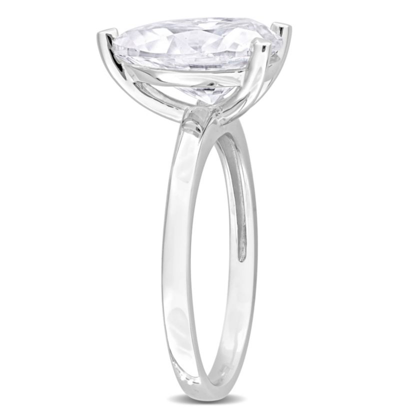 Lab Created Created Moissanite Solitaire Ring in Sterling Silver