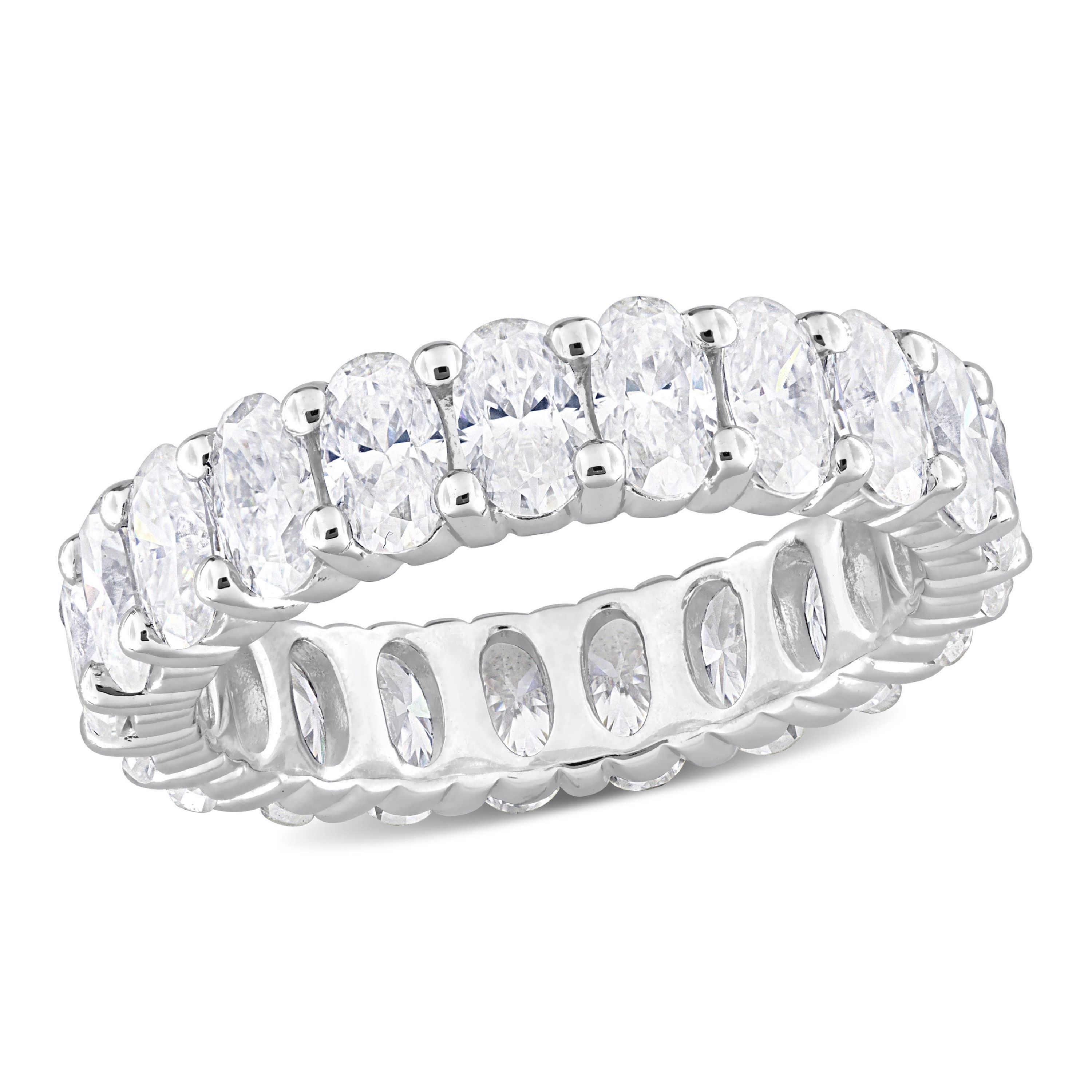 Lab Created Created Moissanite Eternity Ring in Sterling Silver