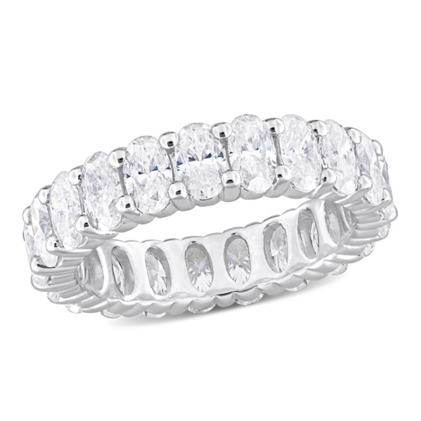 Lab Created Created Moissanite Eternity Ring in Sterling Silver
