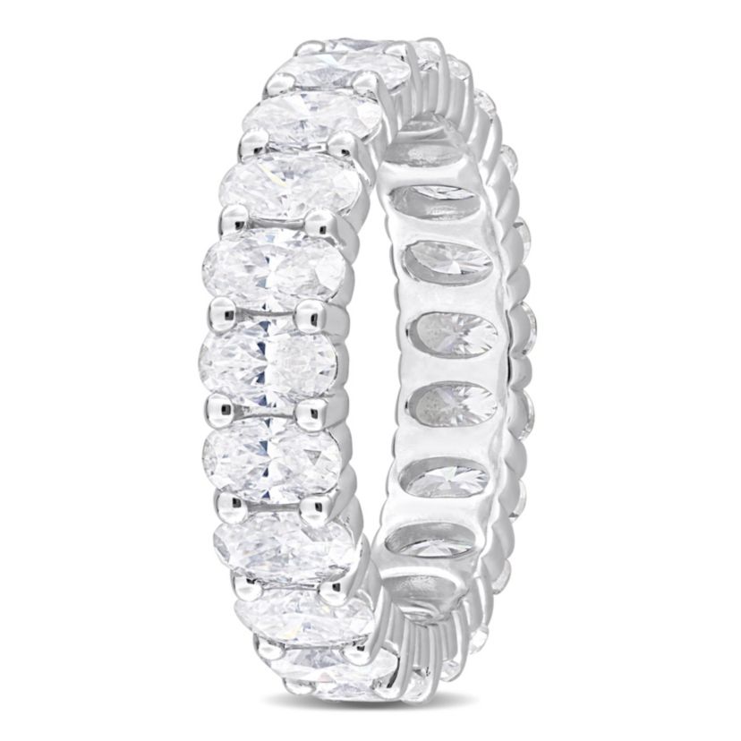 Lab Created Created Moissanite Eternity Ring in Sterling Silver