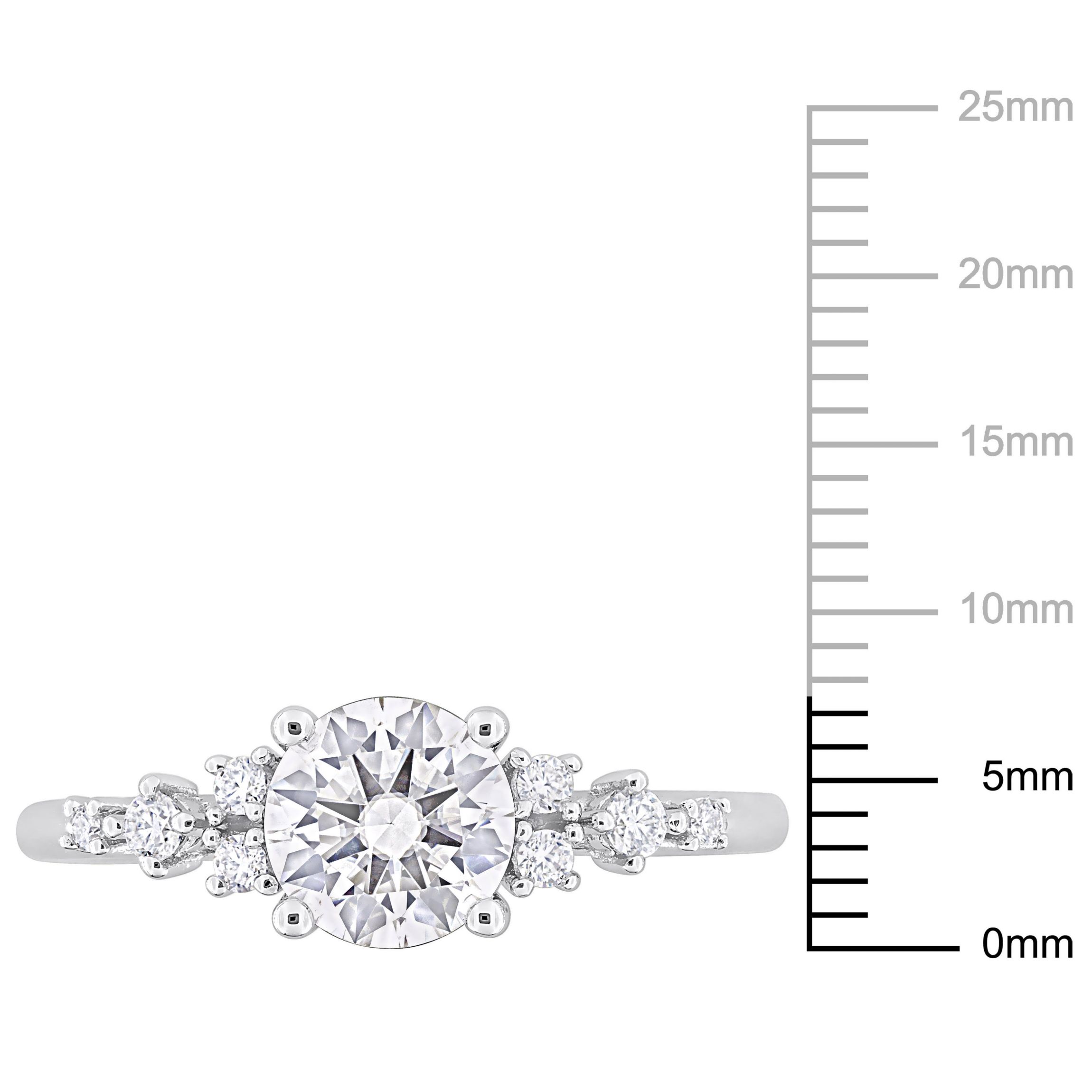 Lab Created Created Moissanite Engagement Ring in Sterling Silver