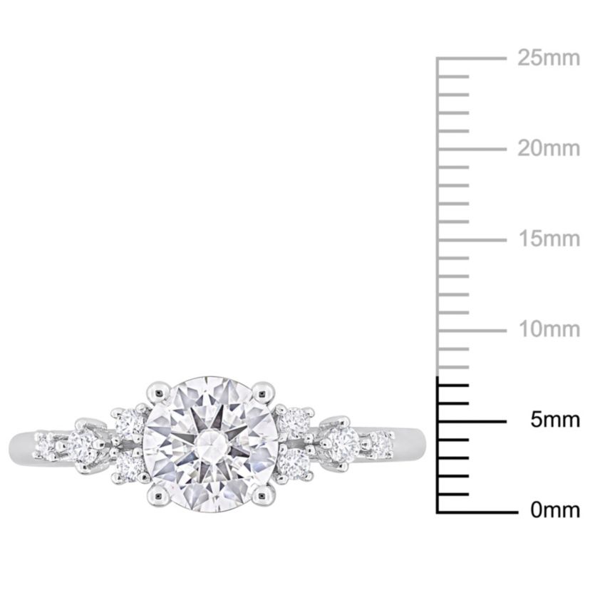 Lab Created Created Moissanite Engagement Ring in Sterling Silver