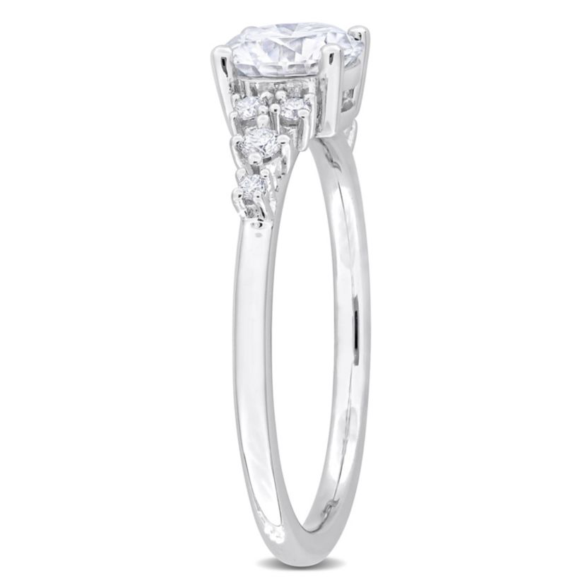 Lab Created Created Moissanite Engagement Ring in Sterling Silver