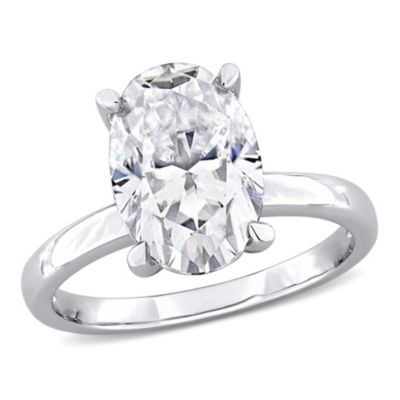 Belk & Co Lab Created Moissanite Engagement Ring in Sterling Silver, White, 6
