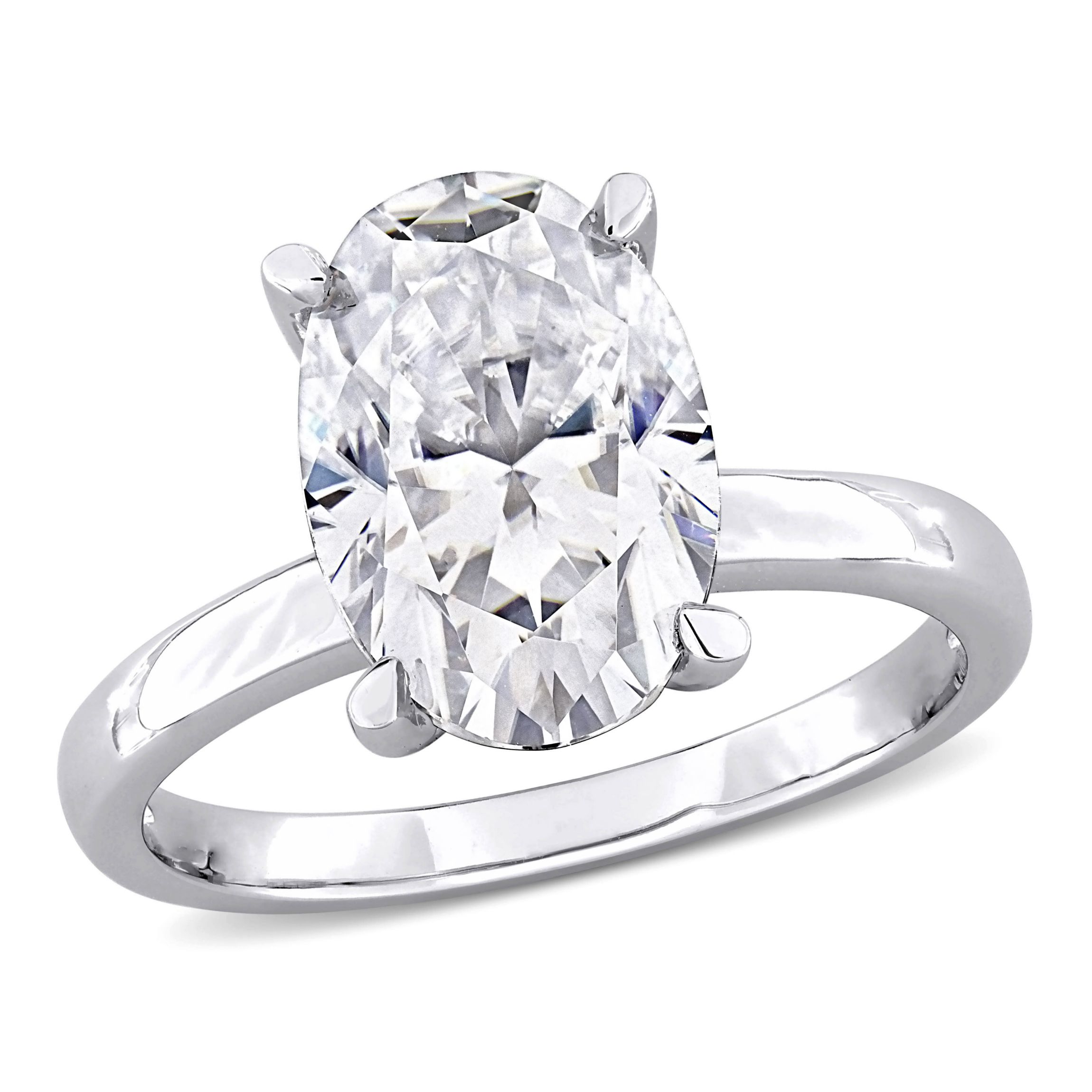 Lab Created Created Moissanite Engagement Ring in Sterling Silver