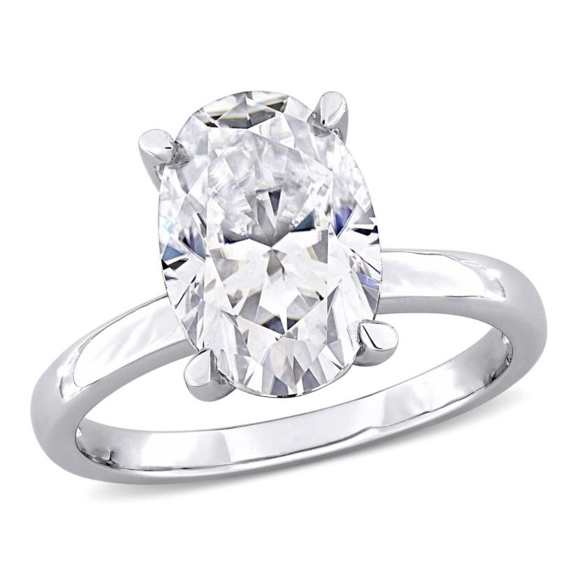 Lab Created Created Moissanite Engagement Ring in Sterling Silver