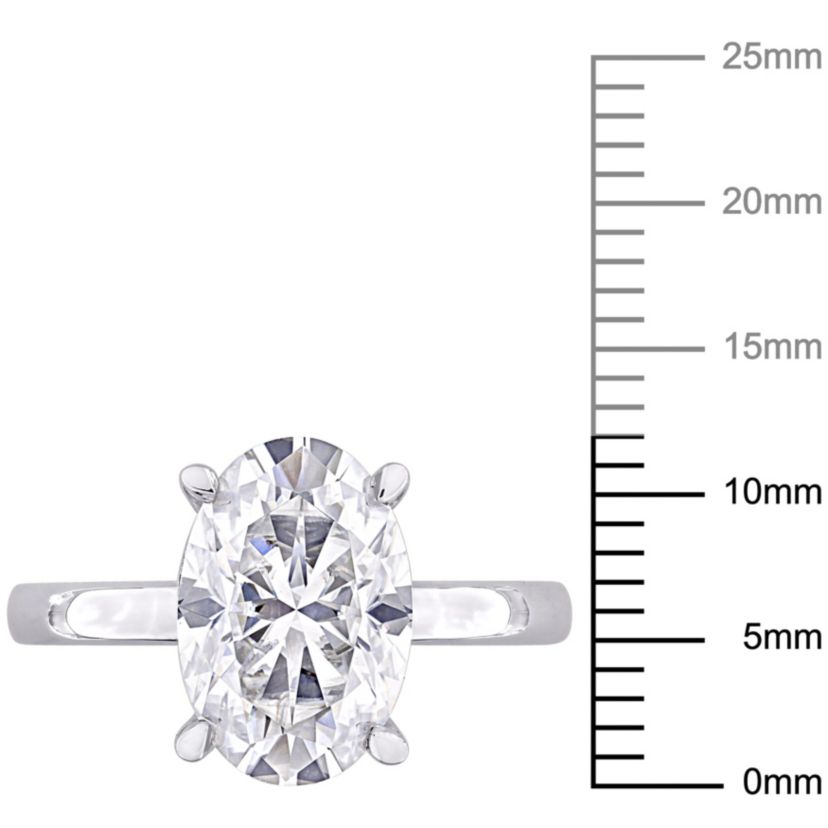 Lab Created Created Moissanite Engagement Ring in Sterling Silver