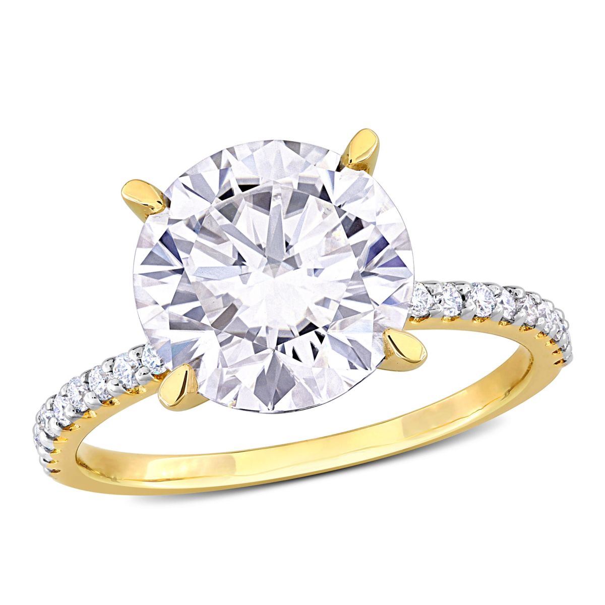 Lab Created Created Moissanite Engagement Ring in 10K Yellow Gold