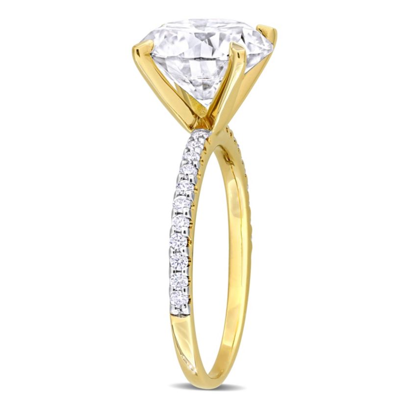 Lab Created Created Moissanite Engagement Ring in 10K Yellow Gold