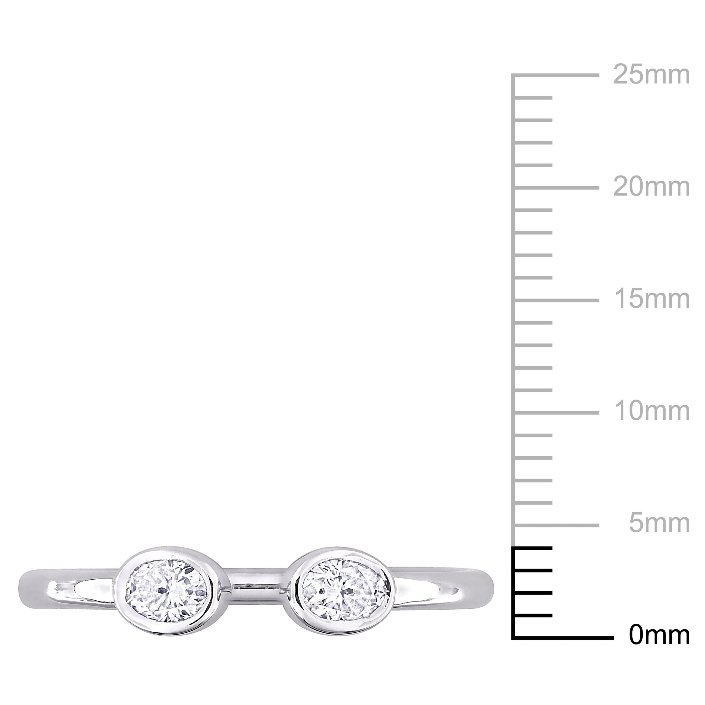 Lab Created Created Moissanite Open Ring in Sterling Silver