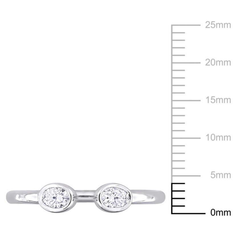 Lab Created Created Moissanite Open Ring in Sterling Silver