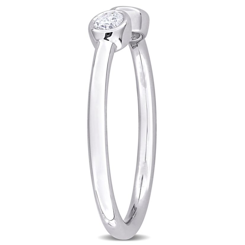 Lab Created Created Moissanite Open Ring in Sterling Silver