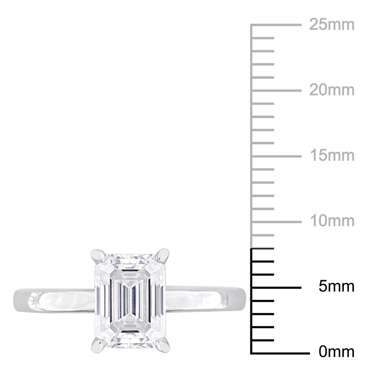 Lab Created Created Moissanite Solitaire Ring in Sterling Silver