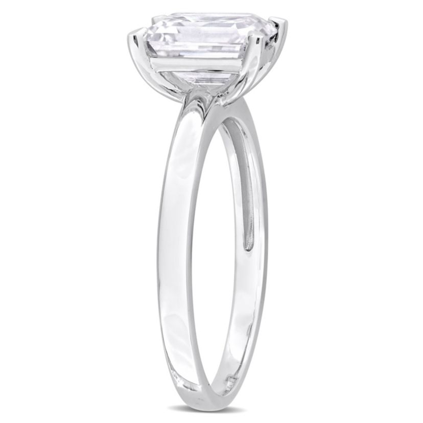 Lab Created Created Moissanite Solitaire Ring in Sterling Silver