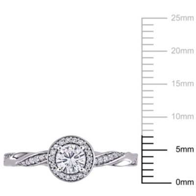 1/2 ct. t.w. Diamond Twist Halo Ring 10K White Gold