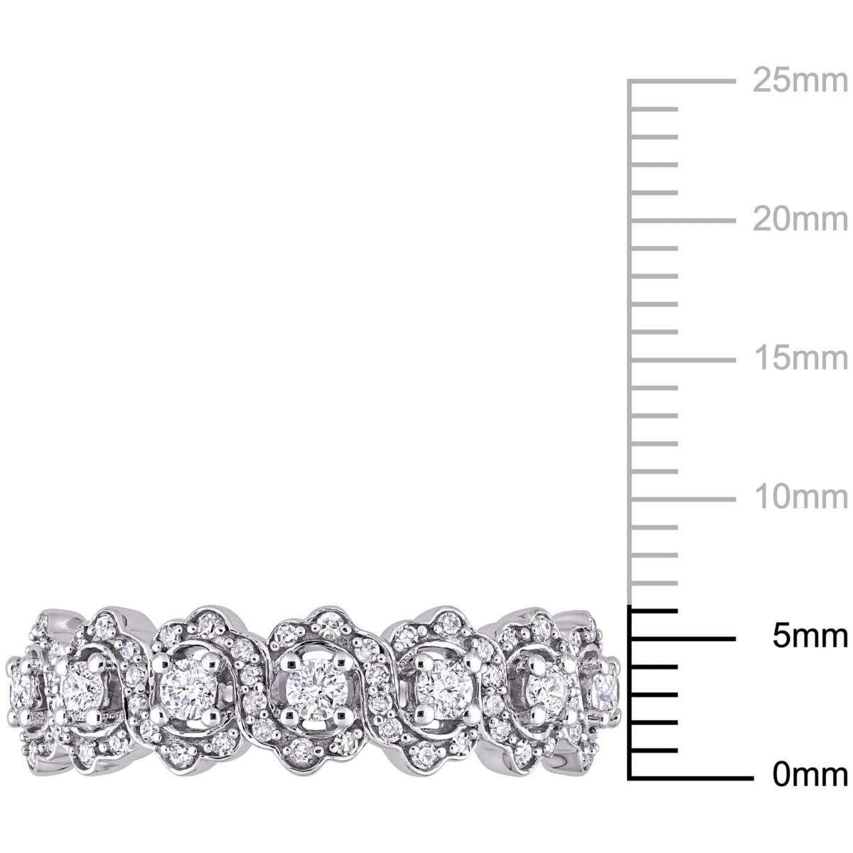 1/2 ct. t.w. Diamond Halo Semi-Eternity Ring in 10K White Gold