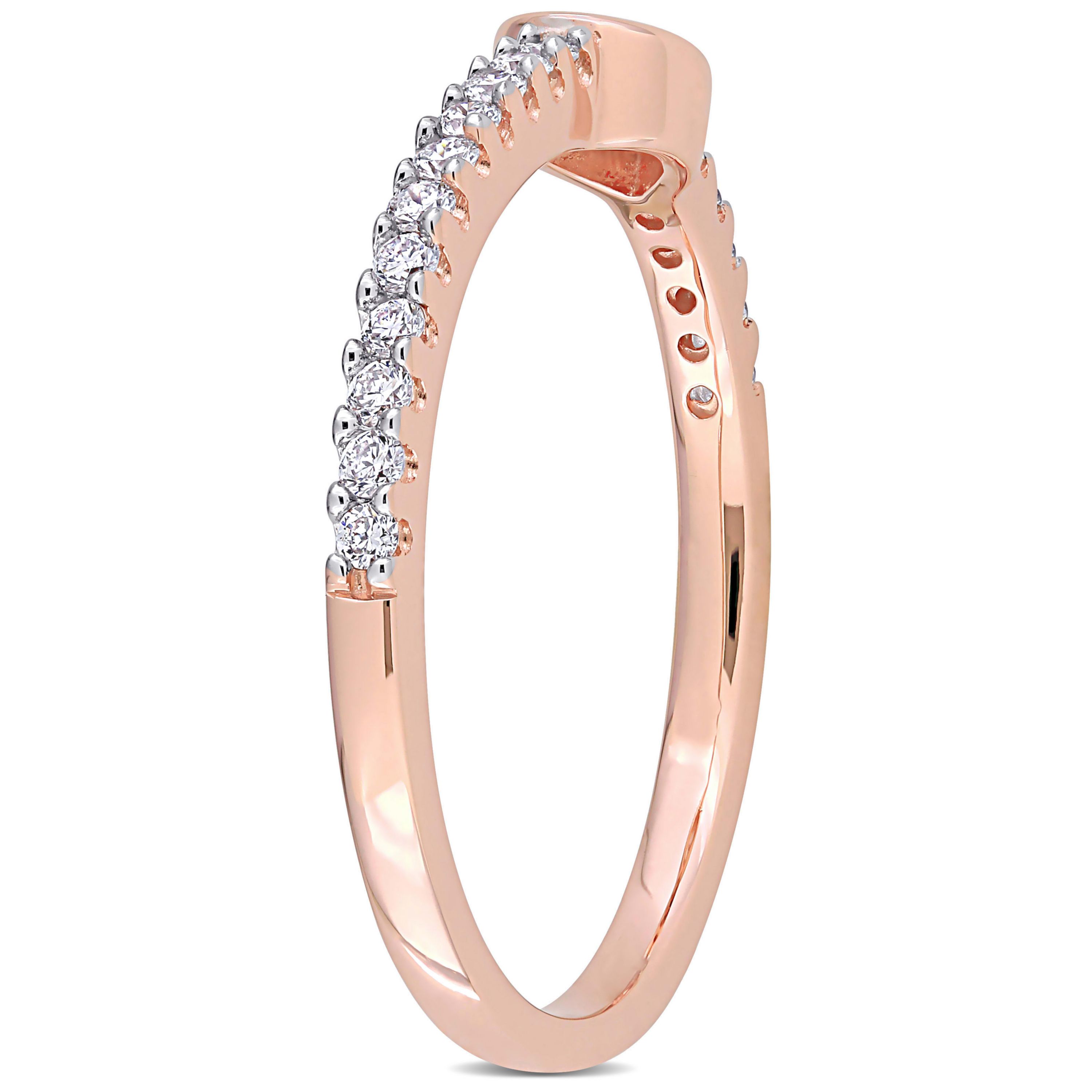 1/3 ct. t.w. Diamond Semi-Eternity Ring in 14K Rose Gold
